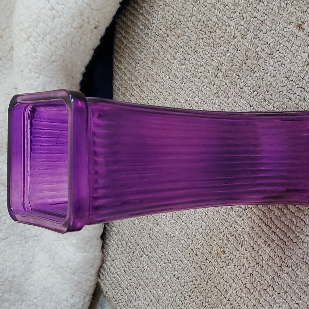 Square purple flower vase